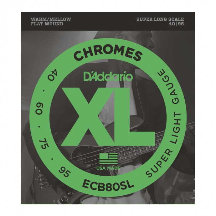 Encordado para Bajo 4 cuerdas. 040   Chromes Flat  Escala larga