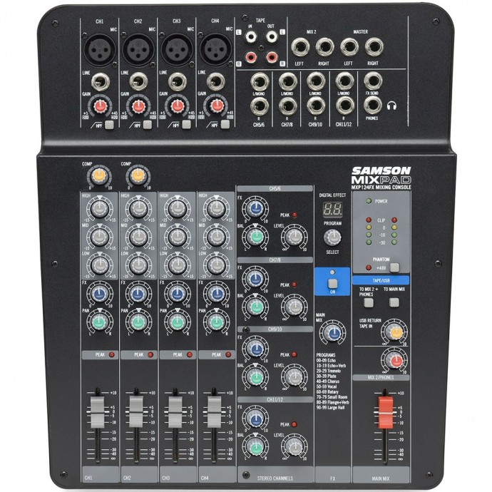 Mixer 12 canales, FX. MXP124FX