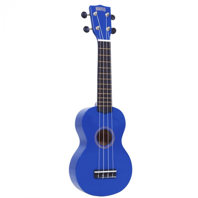 Ukelele, tipo soprano, con cuerpo y mango de sengon, puente de Mahogany, azul