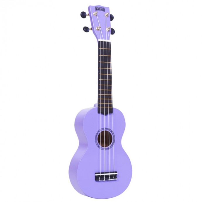 Ukelele, tipo soprano, con cuerpo y mango de sengon, puente de Mahogany, violeta